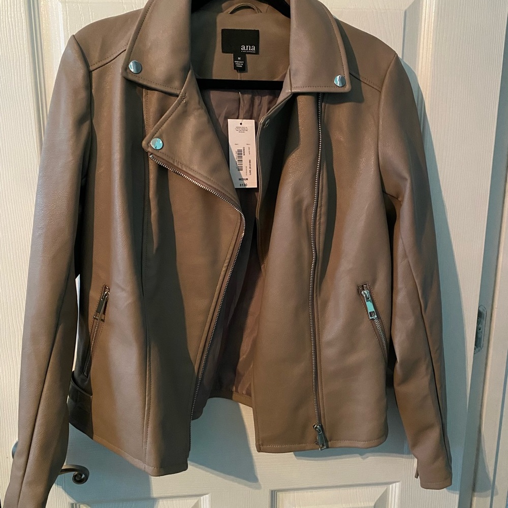 Ana tan faux leather Motorcycle Jacket